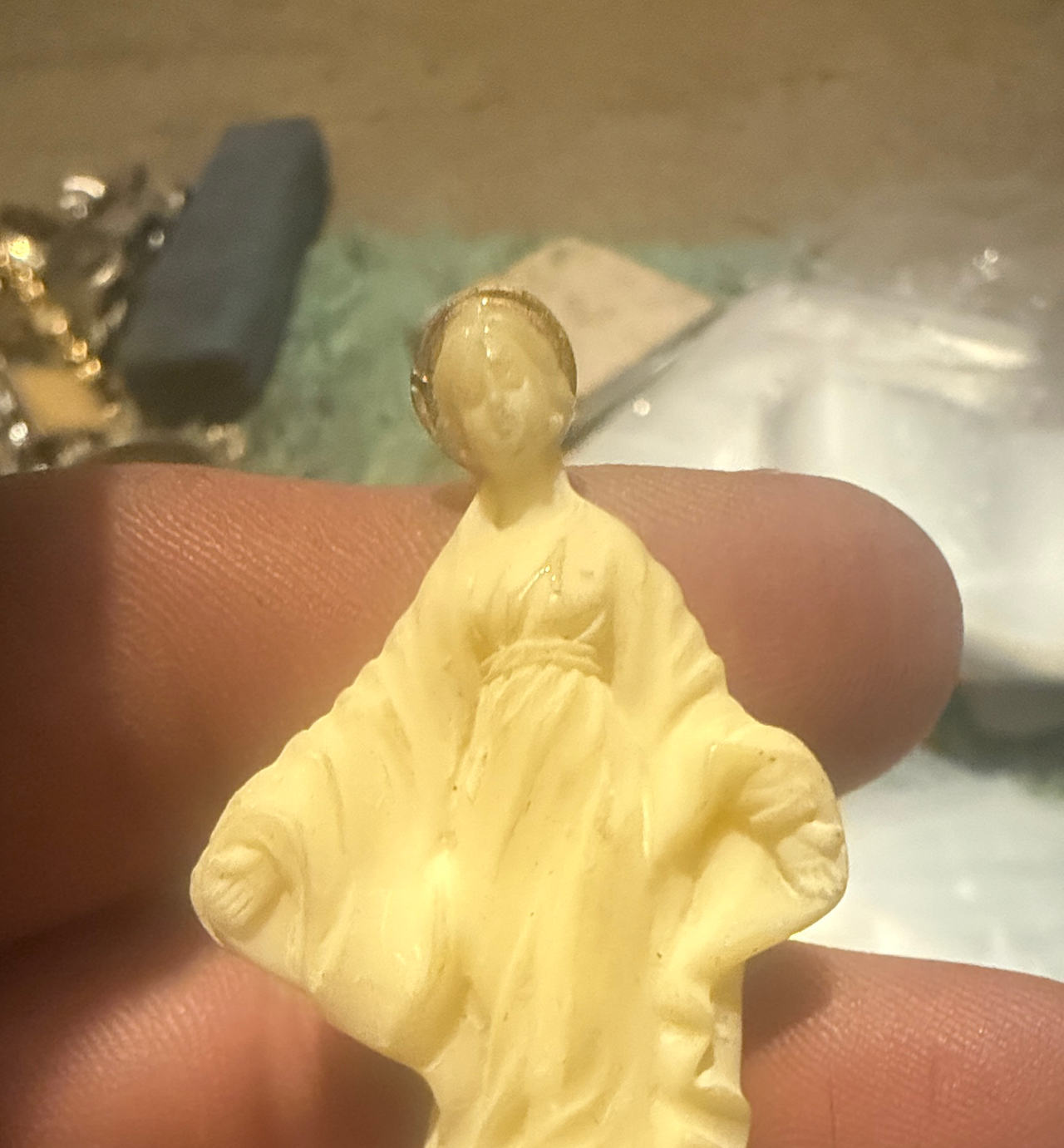Vintage Ivory Virgin Mary Figurine