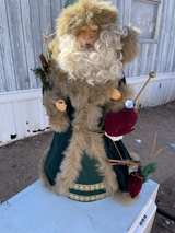Vintage Santa Tree Topper Green Robe 22-inch - Image 3