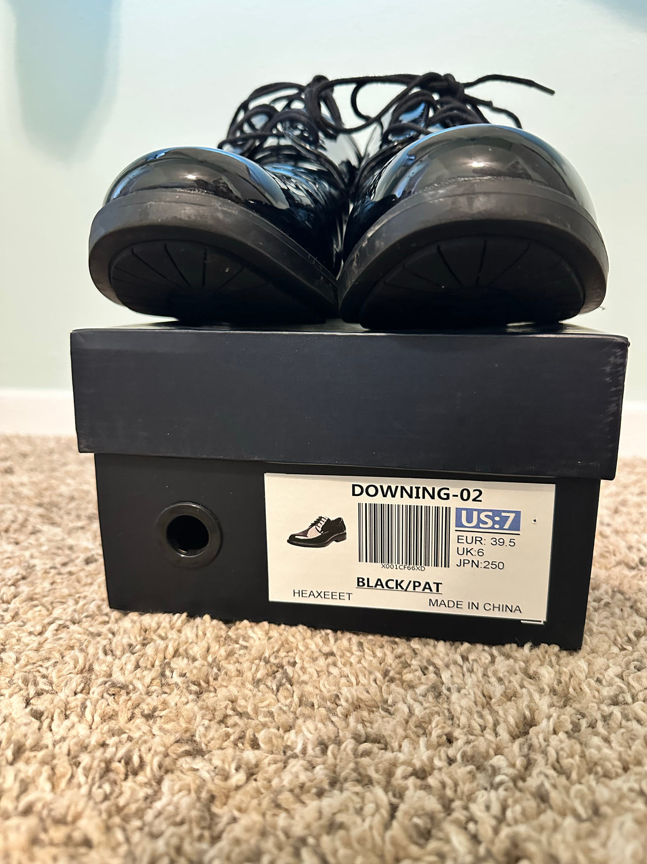 Bruno Marc Black Patent Oxford Shoes