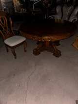 Antique Style Oval Dining Table and Chair Set - Image 2