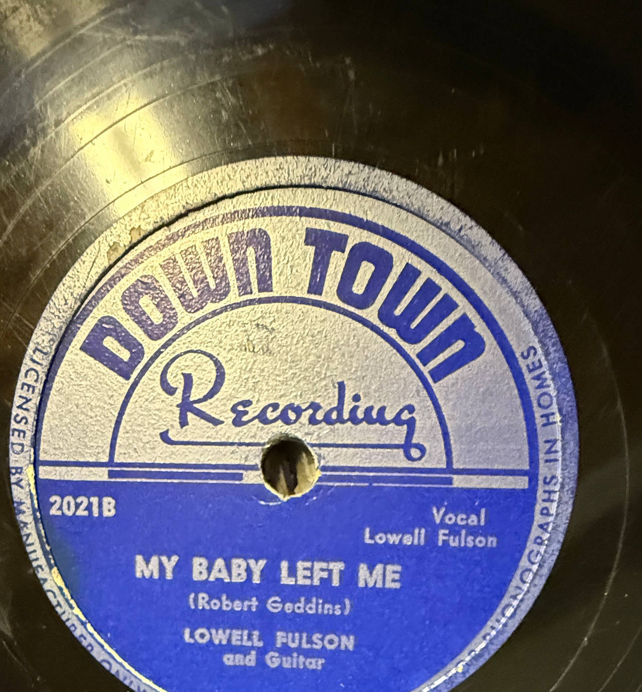 Lowell Fulson - My Baby Left Me 78 RPM Record