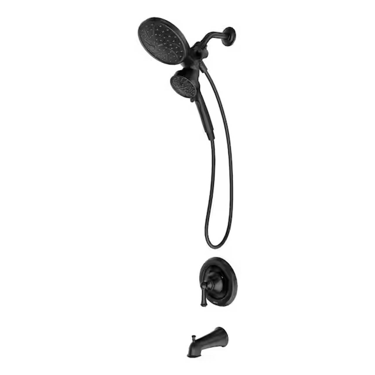 Moen Gibson Matte Black Tub/Shower Faucet with Handshower