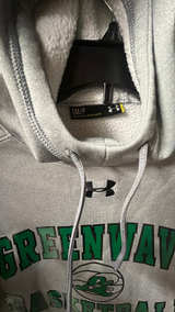 Tulane Green Wave Basketball Hoodie Athletic Heather size SM - Image 3
