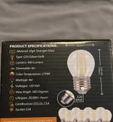 24-Pack G50 LED Edison Filament Bulbs 4W E26 Base 2700K Warm White - Image 5