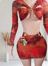 Cut-Out Bodycon Mini Skirt Set - Image 3