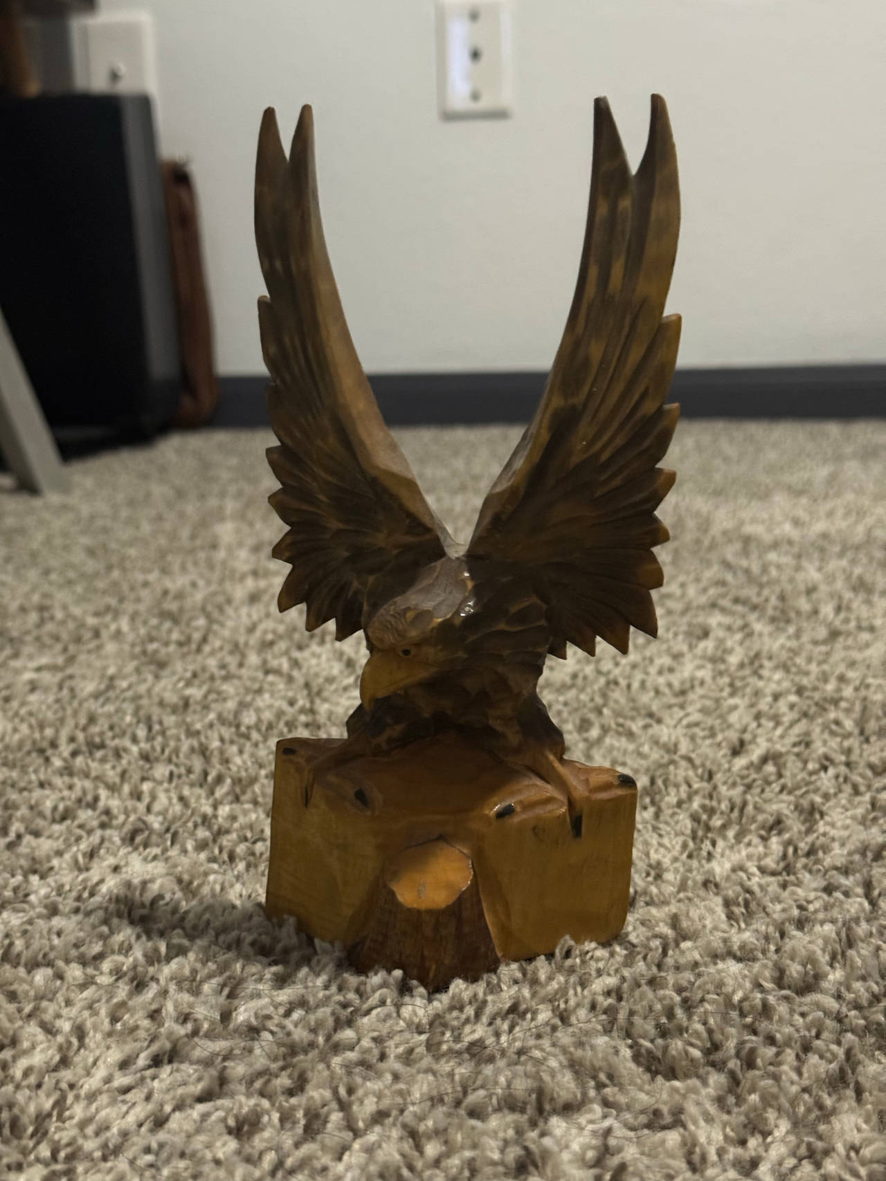 Hand Carved Wooden Eagle Statue