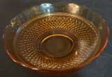 Indiana Glass Amber Bowl with Diamond Point Pattern - Image 1