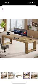 Modern Rectangular Wood Office Desk - Image 5