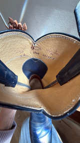 Justin Boots Roper Blue Leather Cowboy Boots: 7B - Image 5