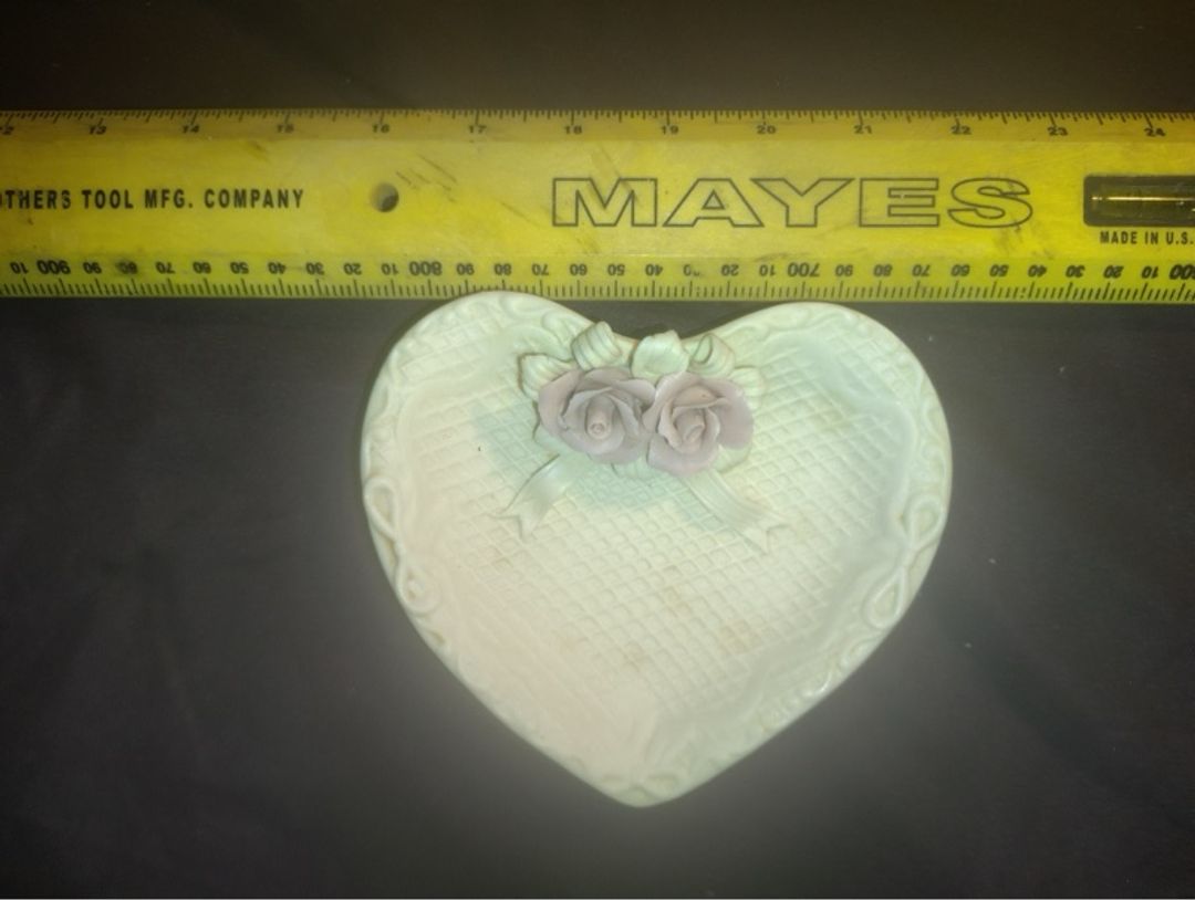 Vintage Jasperware Heart-Shaped Trinket Dish