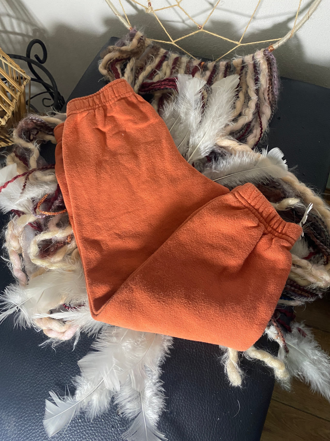 Orange Fleece Sweatpants
