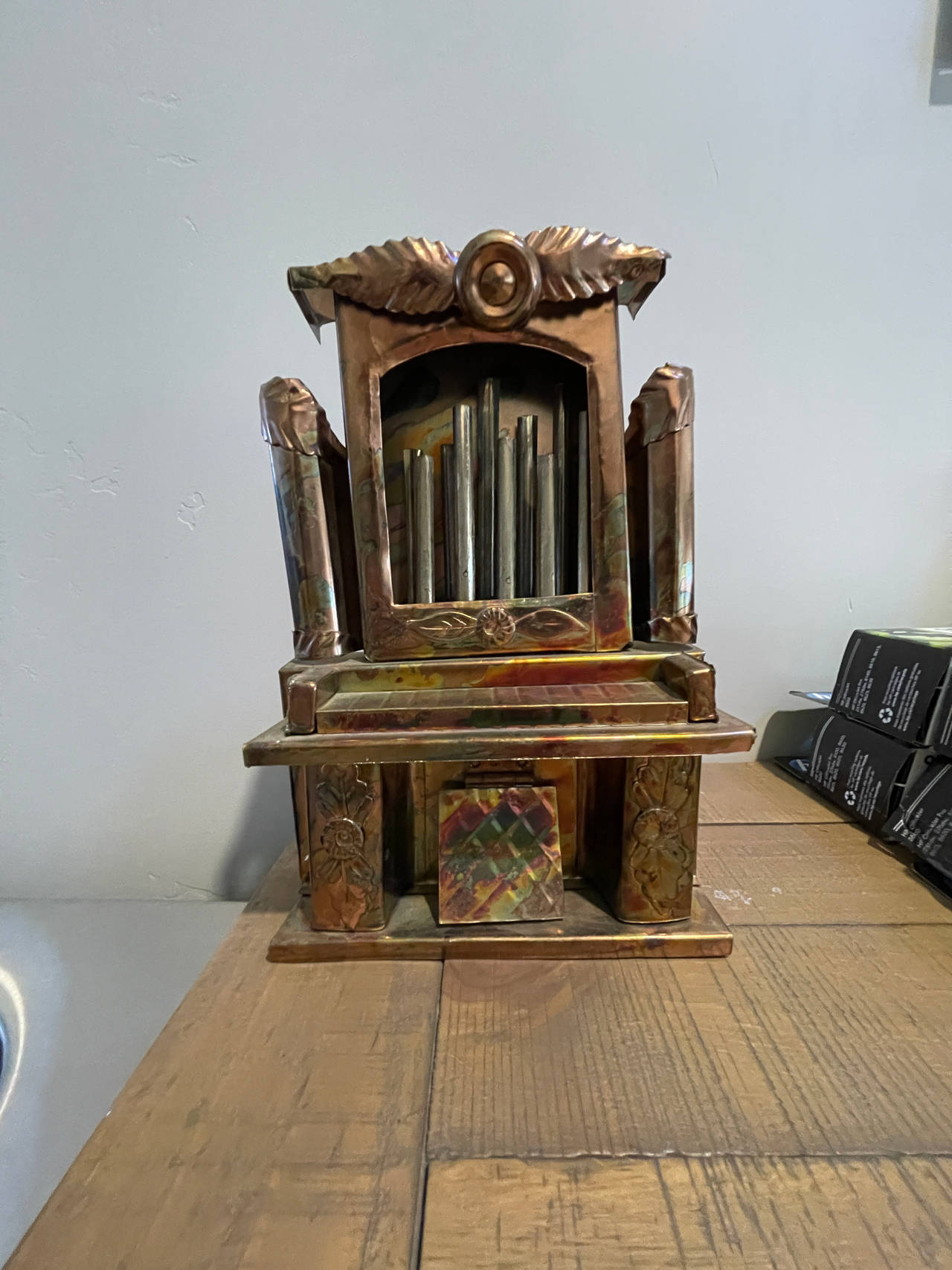 Art Deco Style Metal Pipe Organ Cigarette Dispenser