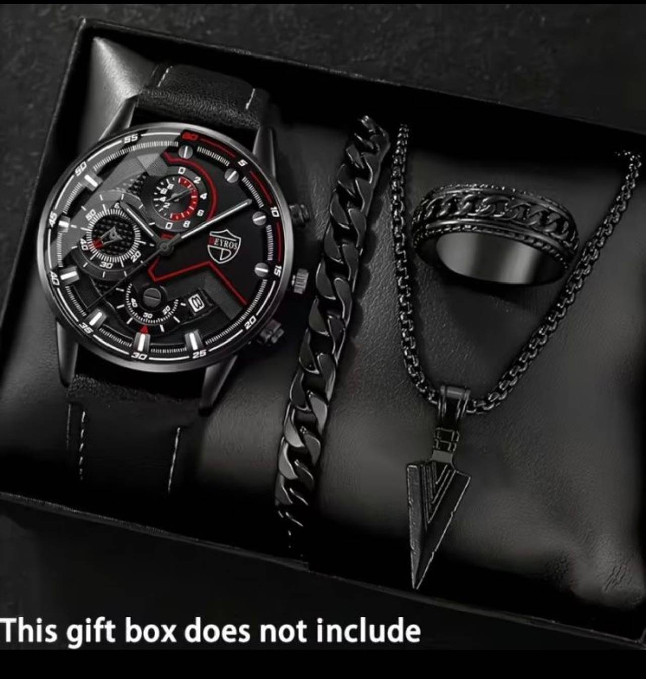 Youth dEyros Men's Luxury Watch and Jewelry Gift Set