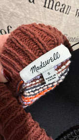 Madewell Arden V-Neck Crop Pullover Sweater Striped - Image 3
