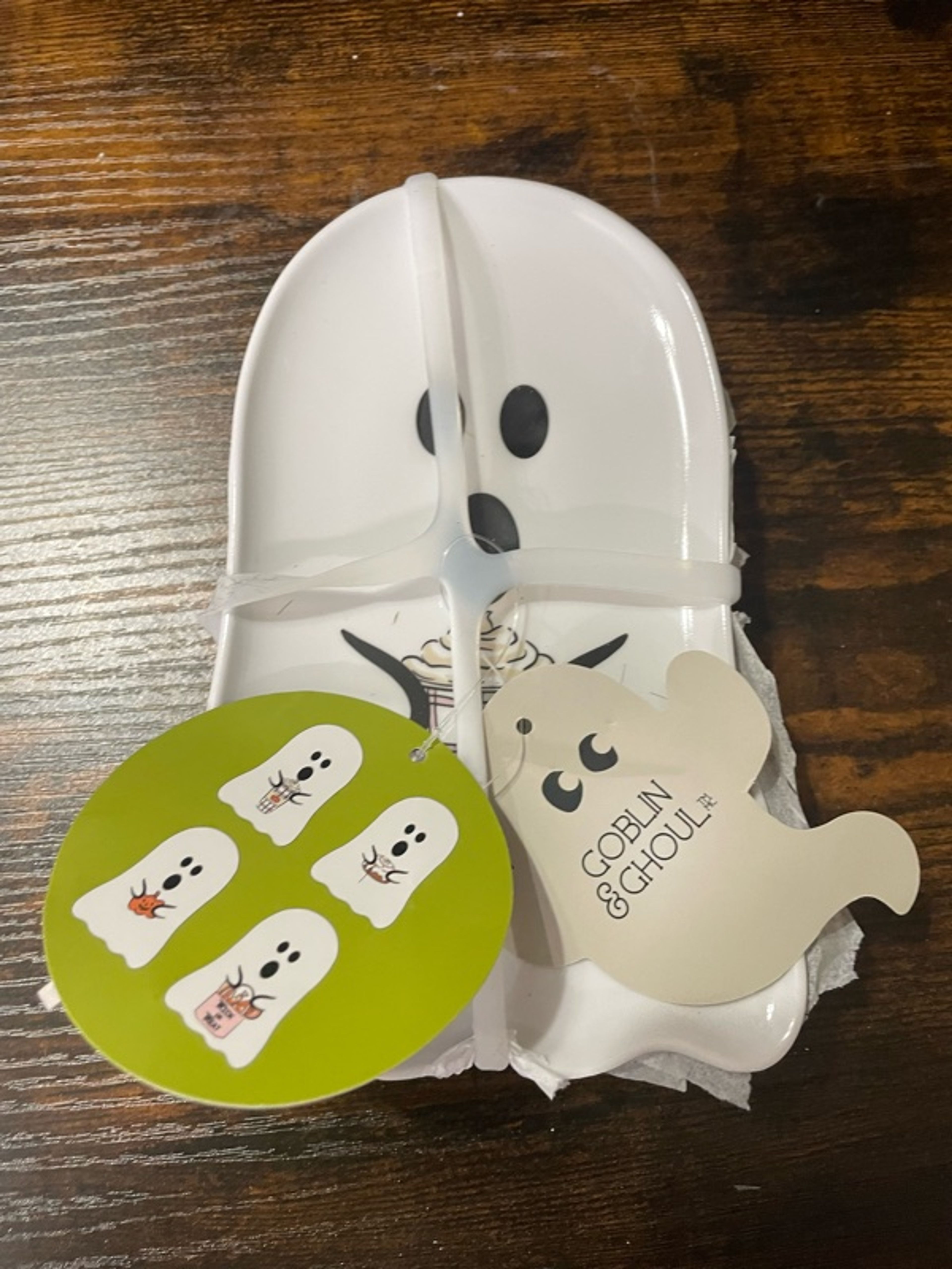 Goblin & Ghoul White Ghost Melamine Appetizer Plates