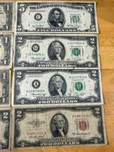 Lot of Vintage $1, $2, and $5 Red and Blue Seal Notes - Image 2