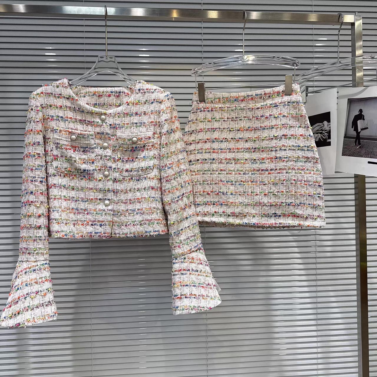 Tweed Skirt Suit Set