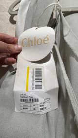 Authentic Chloé Draped Silk Top in Gray: Size 40-M/L - Image 6