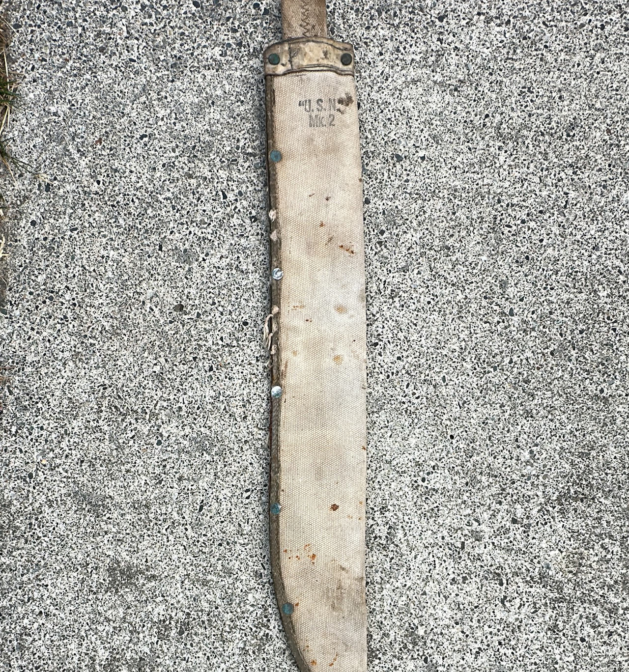 WWII U.S. Navy Mk 2 Canvas Machete Scabbard