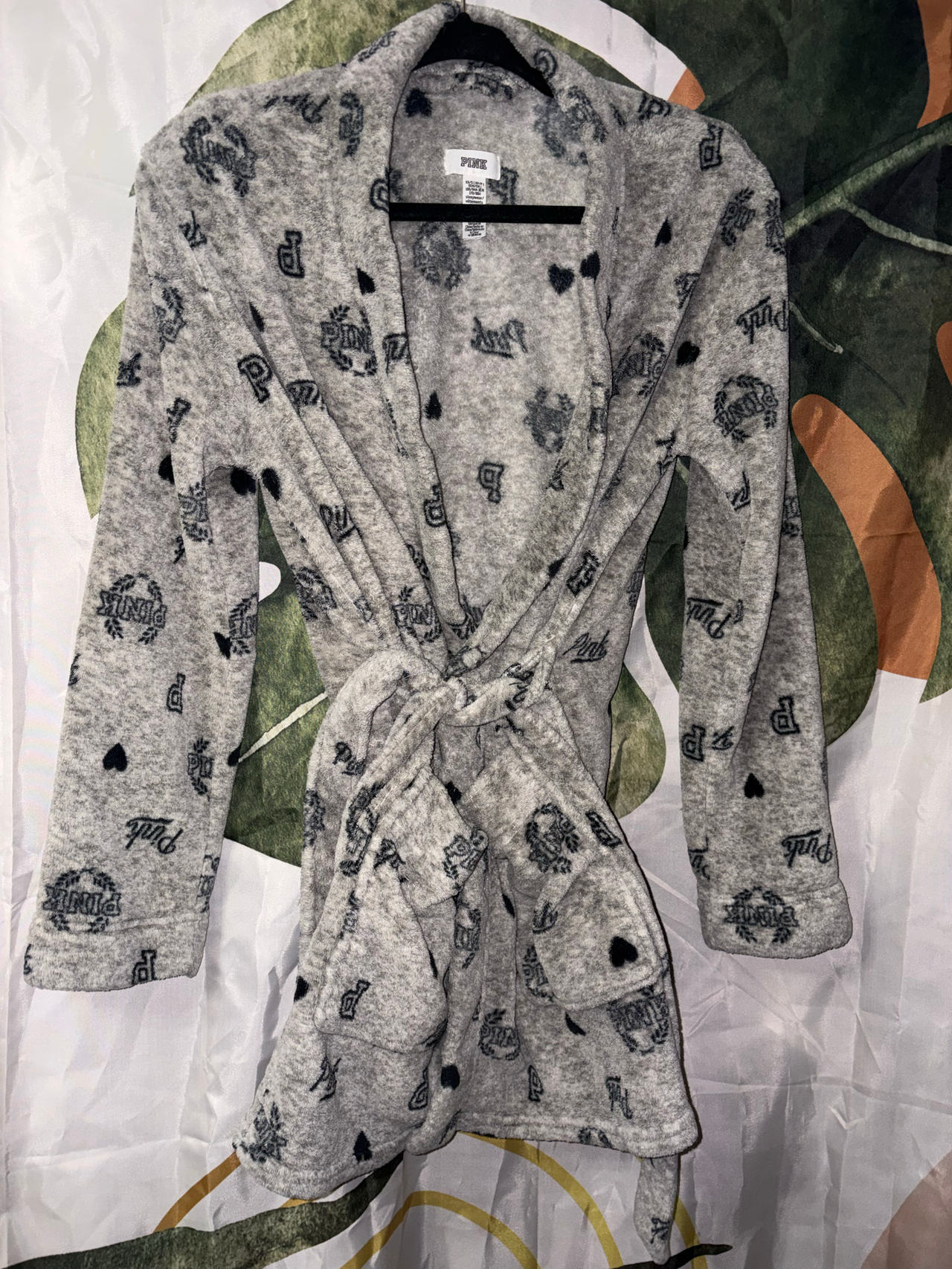 Victoria's Secret PINK Logo Fleece Robe XS