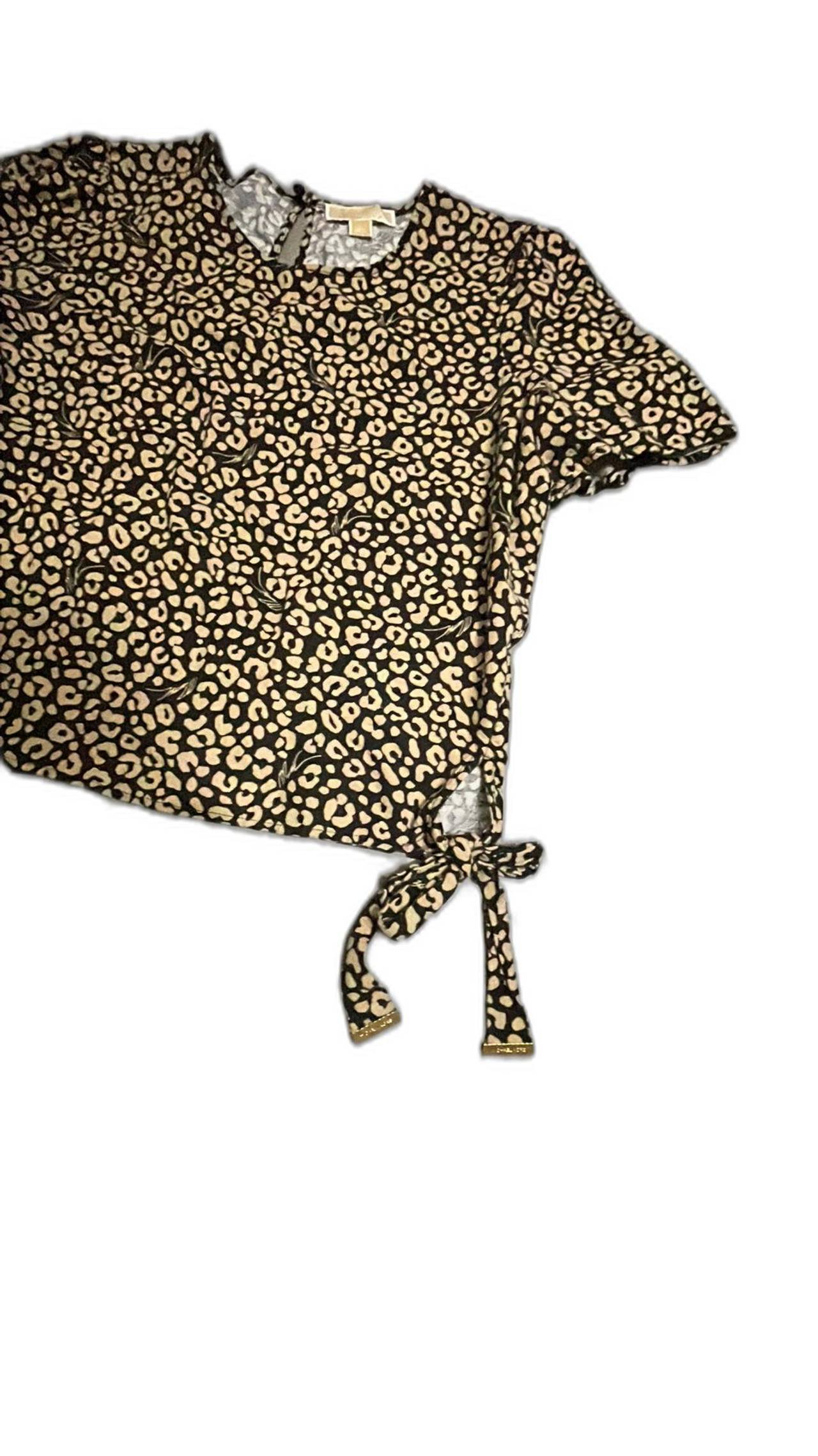 Madewell Side-Tie Top in Leopard Print