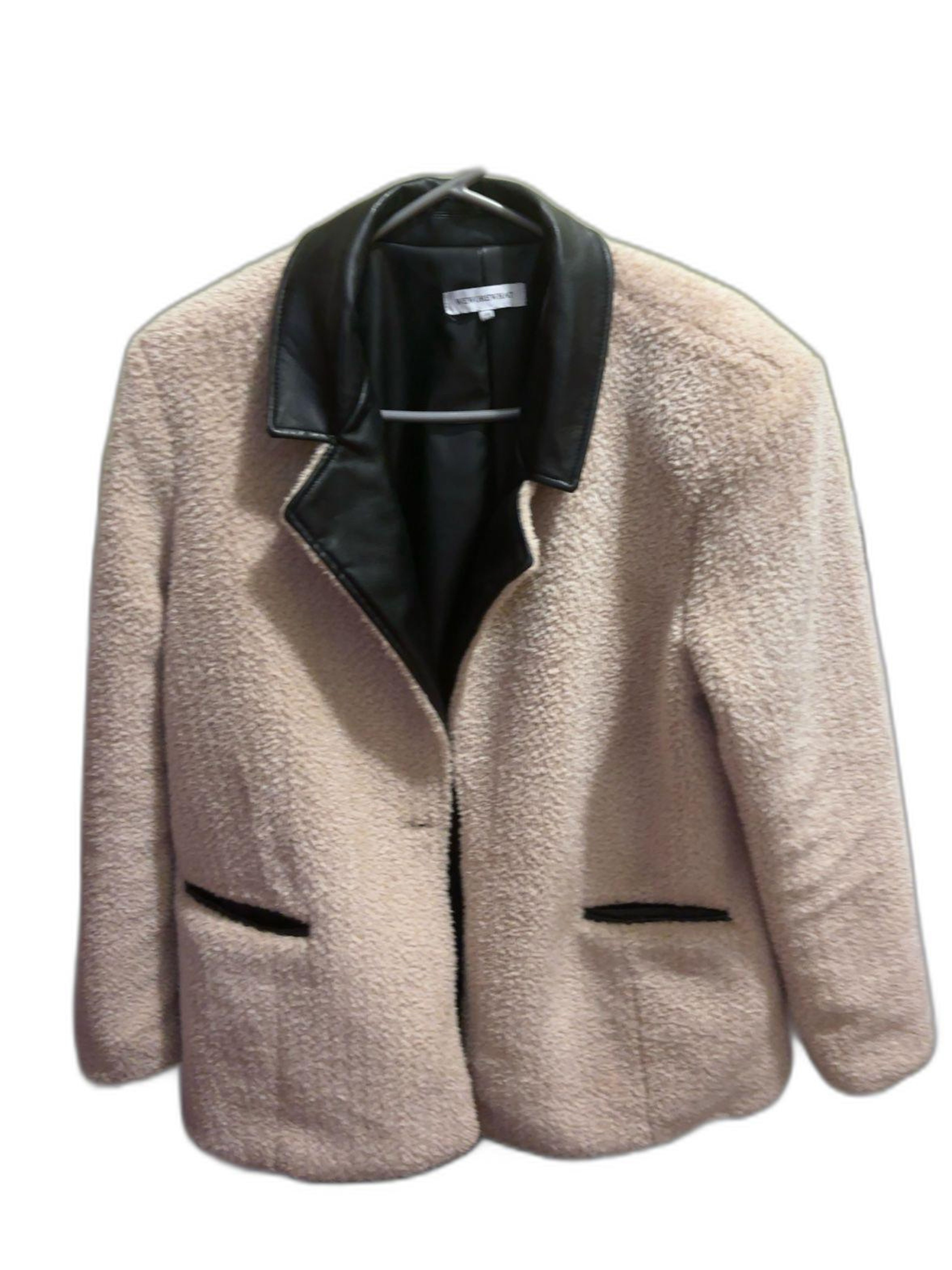 WeWoreWhat Faux Fur Blazer Ivory/Black