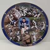 Danbury Mint Johnny Unitas Career Stats Collector Plate - Image 2