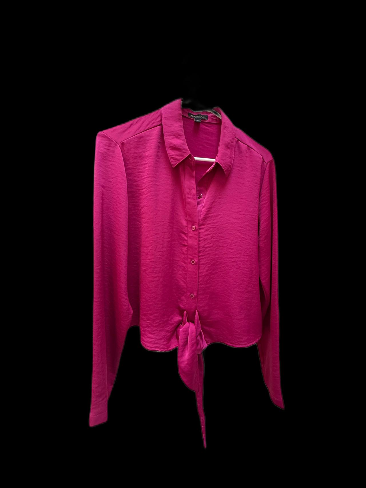 Button-Up Tie Front Blouse