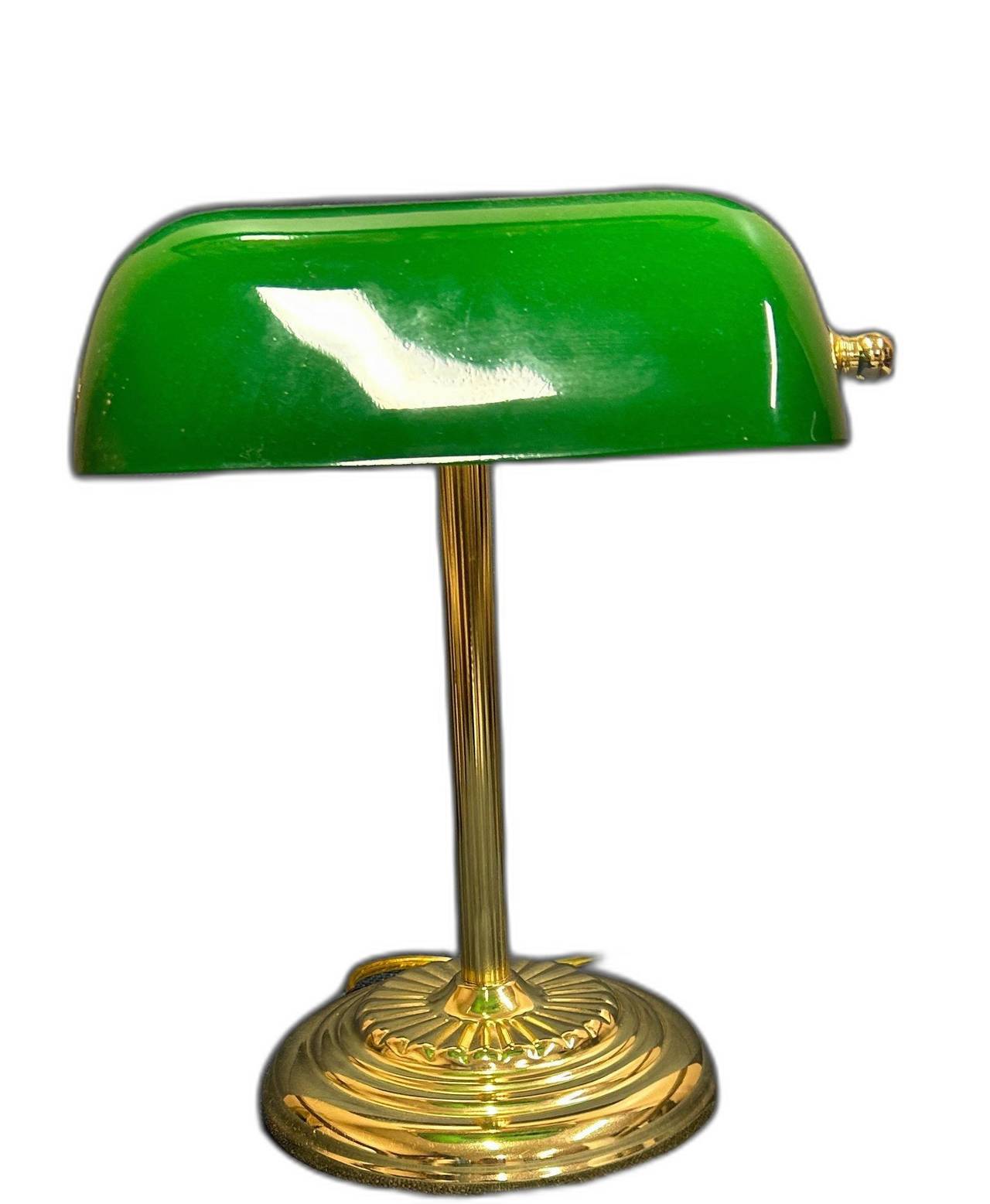 Green Glass Banker's Lamp