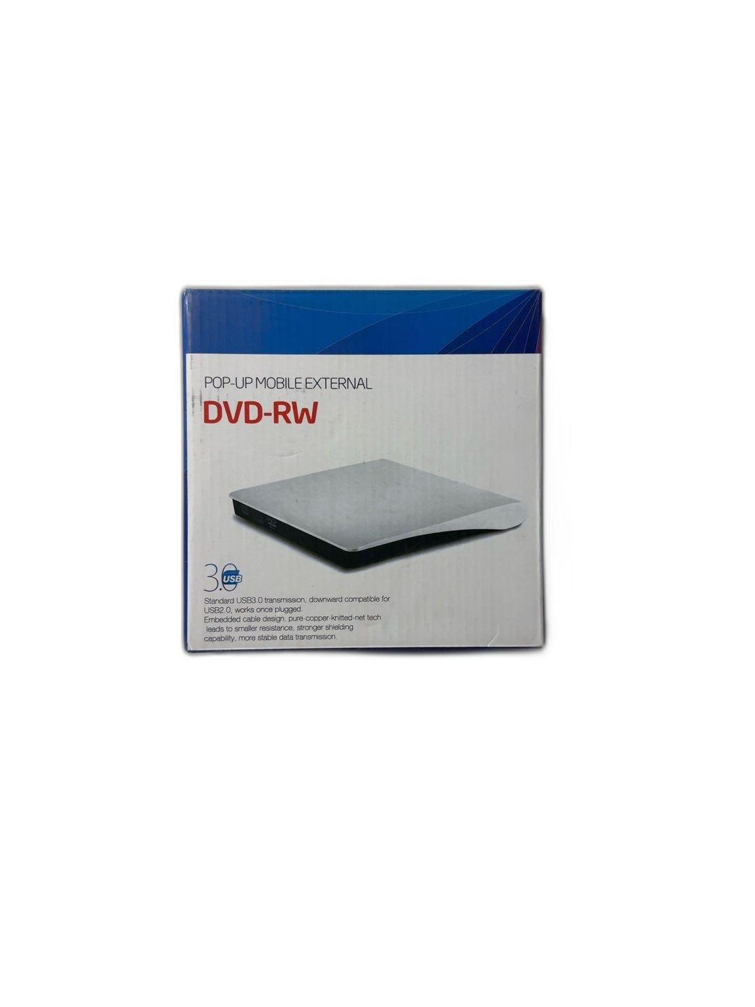 USB 3.0 Pop-up Portable External DVD-RW Drive Black