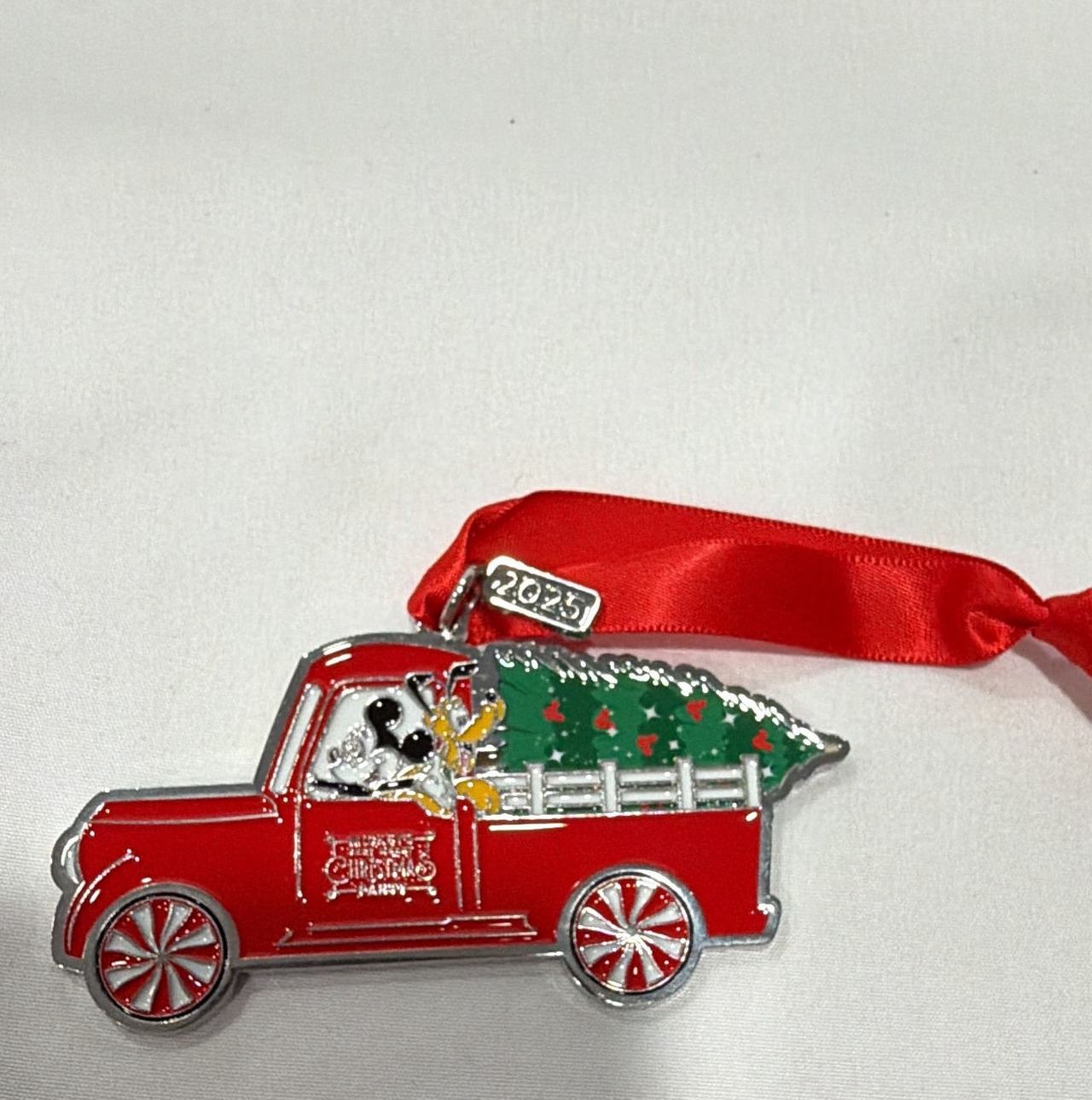Disney Mickey Mouse and Pluto Red Truck Christmas Ornament 2025 MVMCP