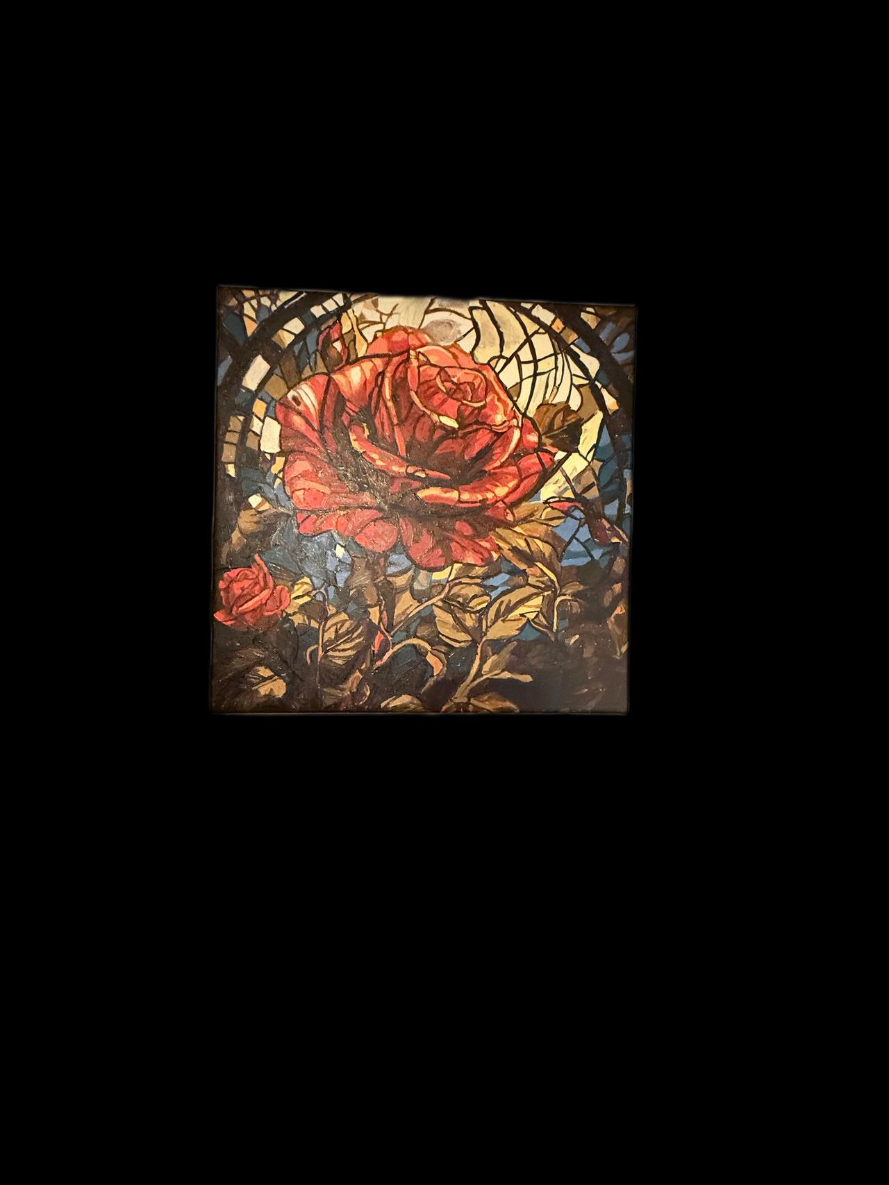 Stained Glass Rose Art Print