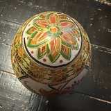 Vintage Japanese Satsuma Style Porcelain Egg with Stand- floral details - Image 2