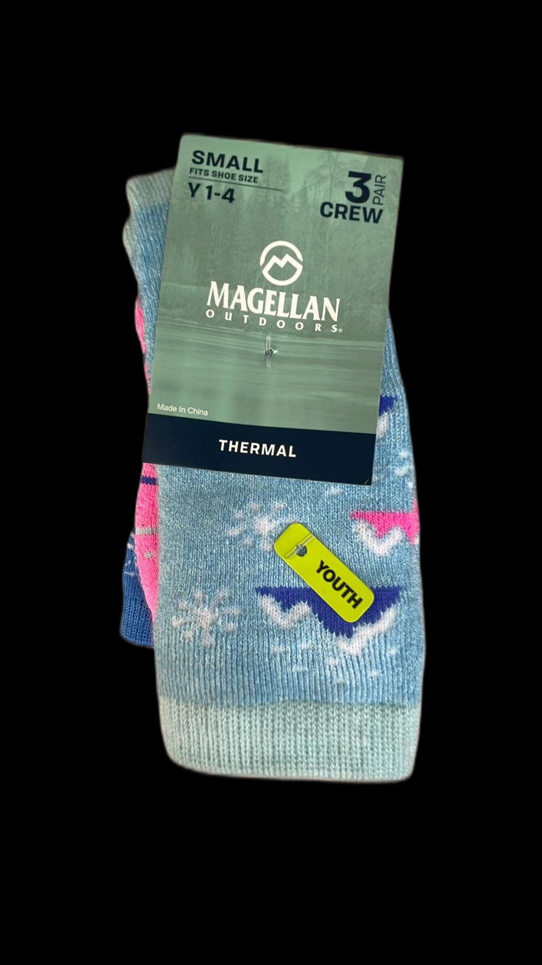 Magellan Outdoors Thermal Youth Crew Socks (3 Pair, Small)