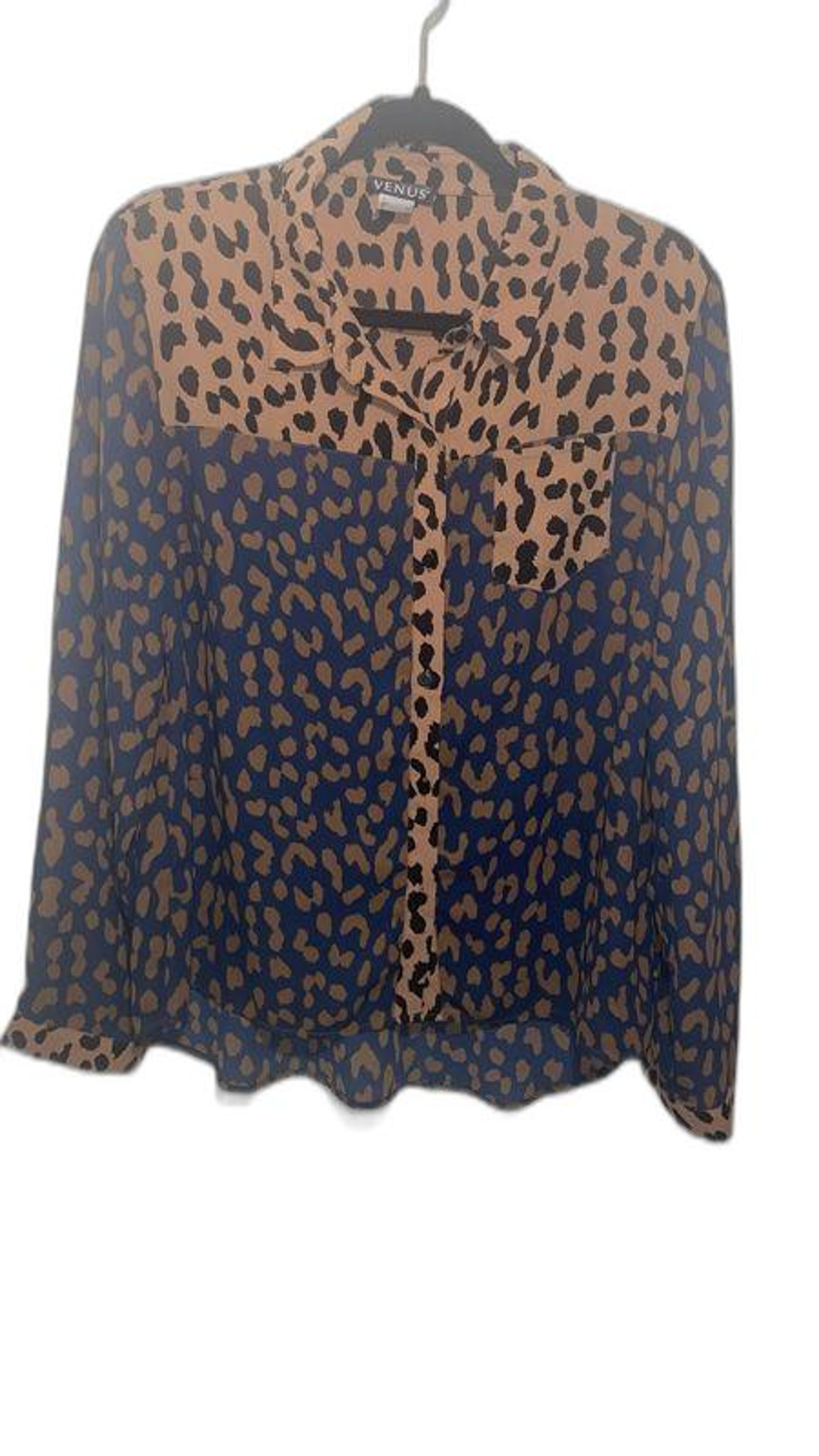 Venus Animal Print Blouse Brown/Black/Blue