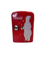 Coca-Cola Retro Mini Fridge Red with White Polar Bear - Image 1