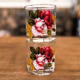 Vintage West Virginia Glass Rose Glasses Set of 2 - Image 2