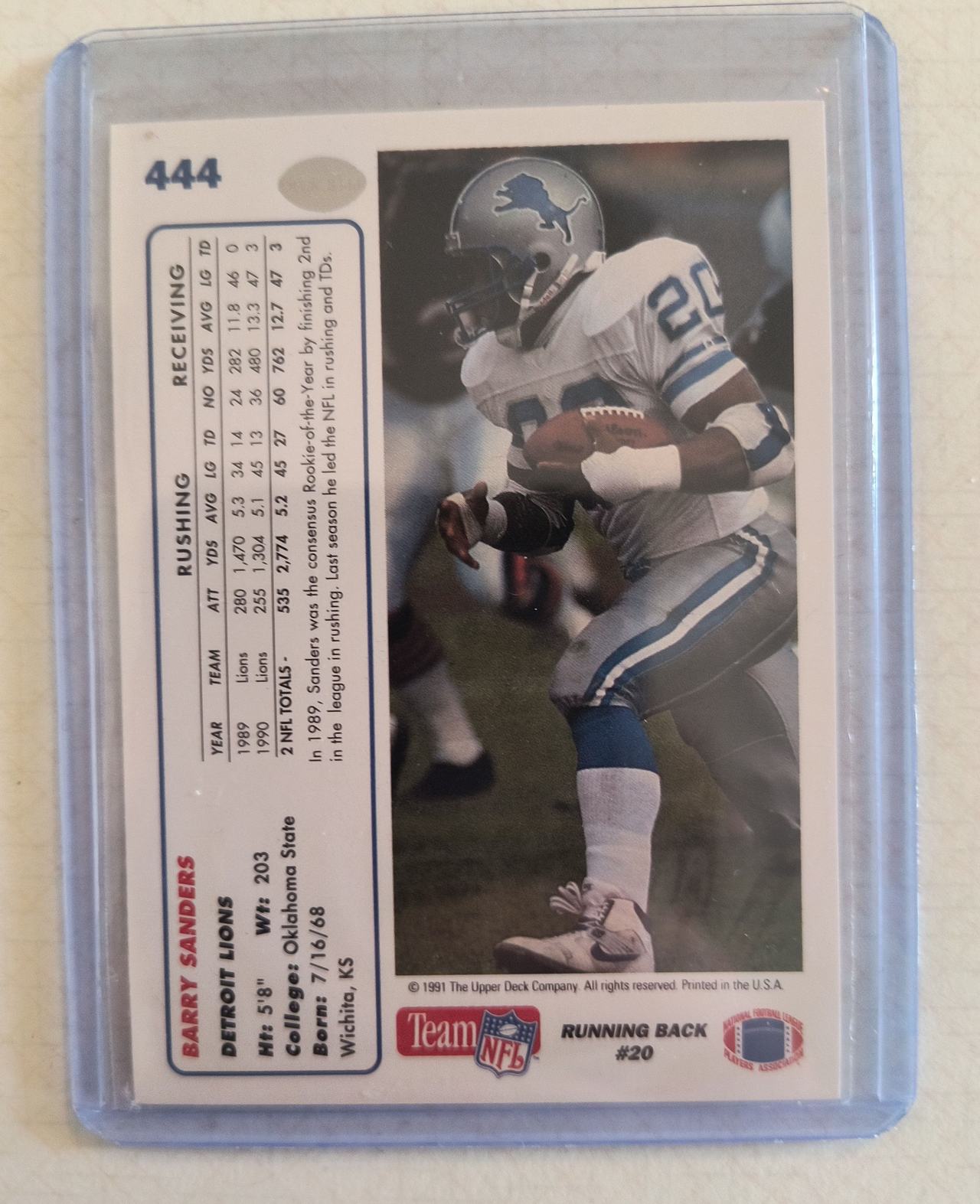 1991 Upper Deck Barry Sanders #444