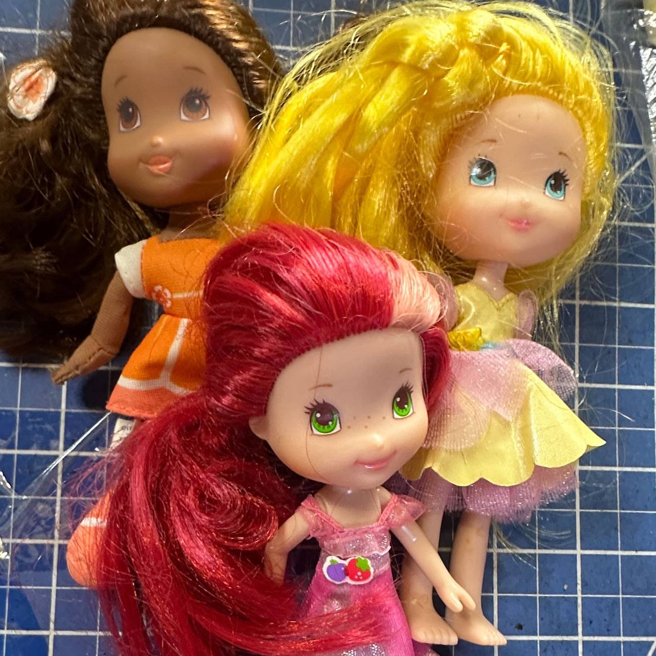 Strawberry Shortcake poseable vtg  Dolls Lot. 3 pcs. 128