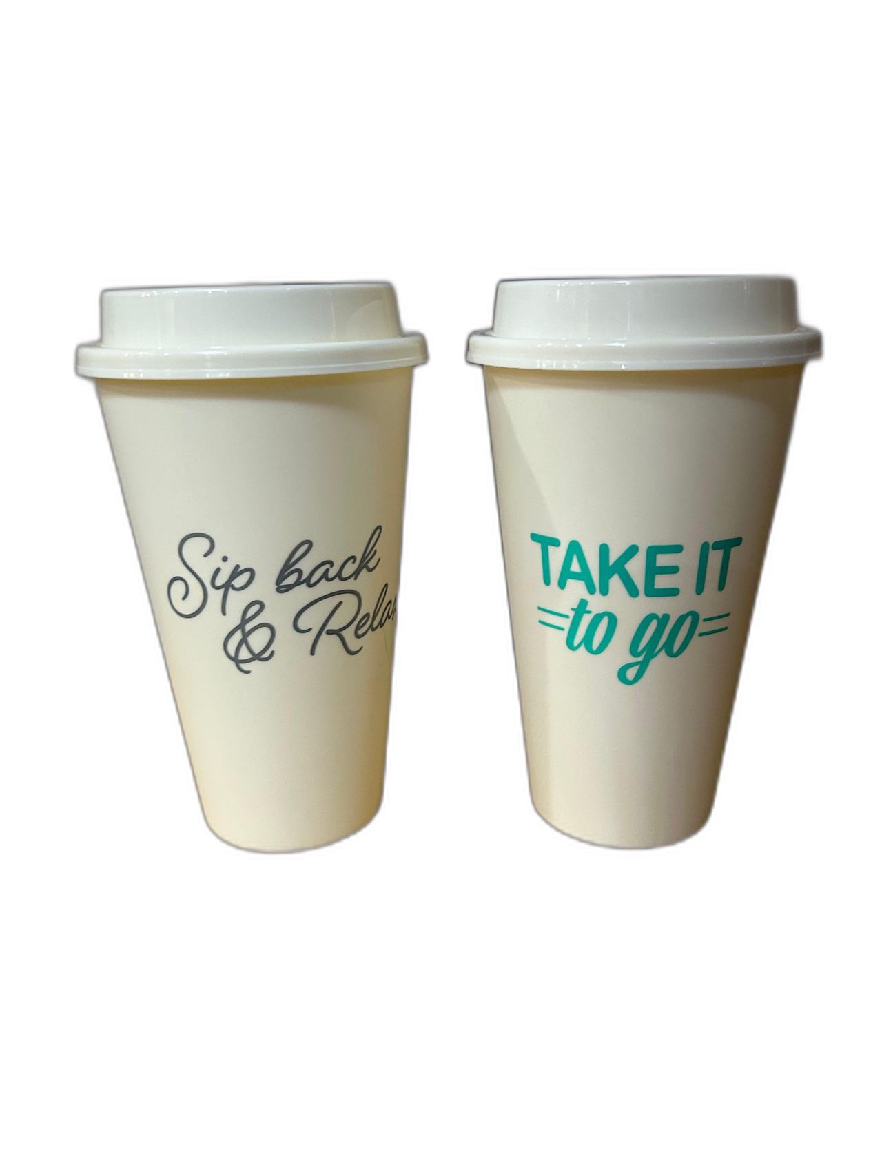 Take It To Go Reusable Travel Cups with Lids