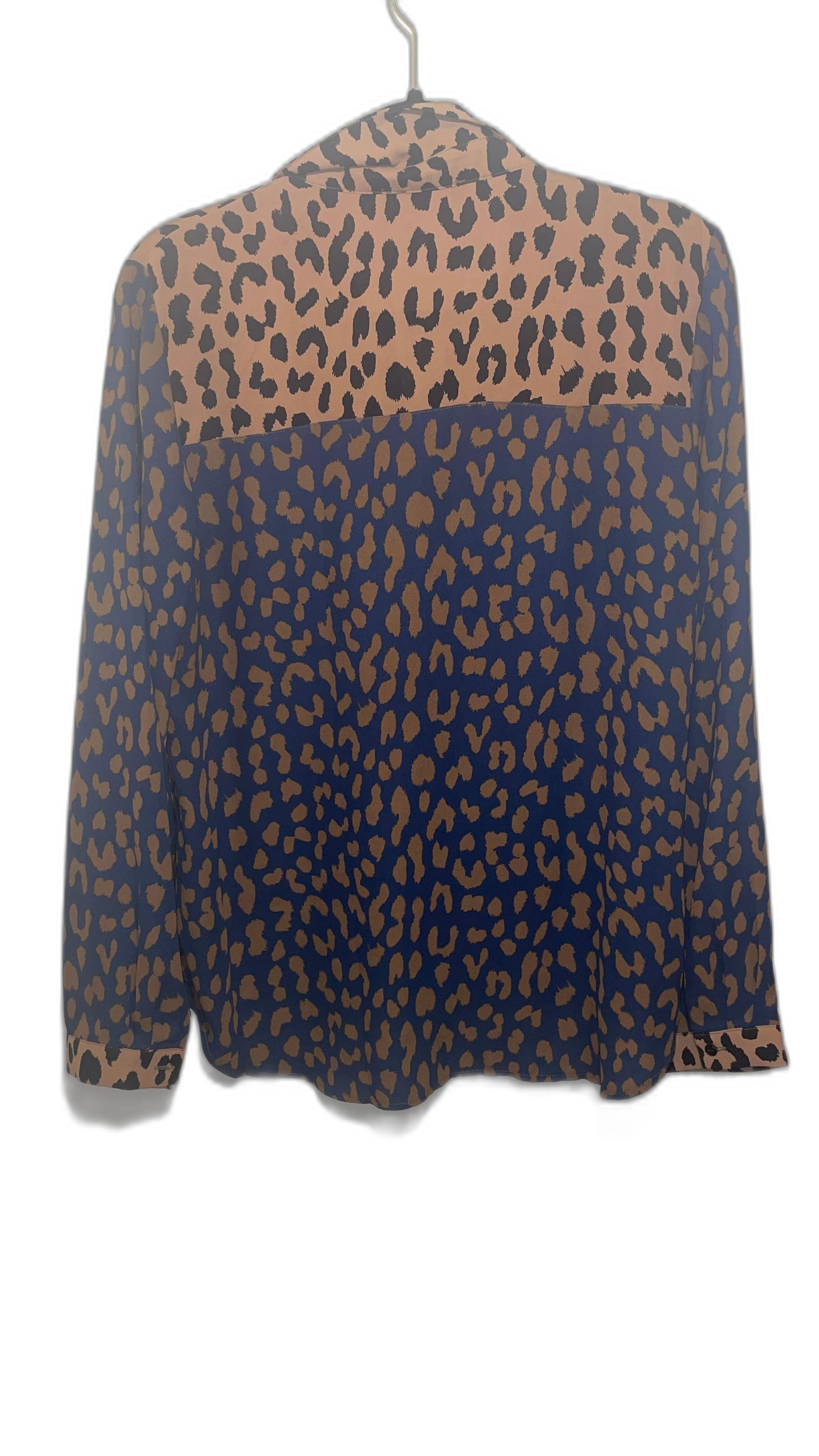 Venus Animal Print Blouse Brown/Black/Blue - Image 2