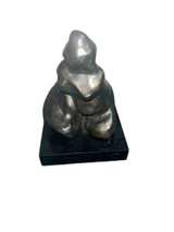 Signed Lillian Schwartz Abstract Bronze Figure Sculpture on Black Base - Image 1