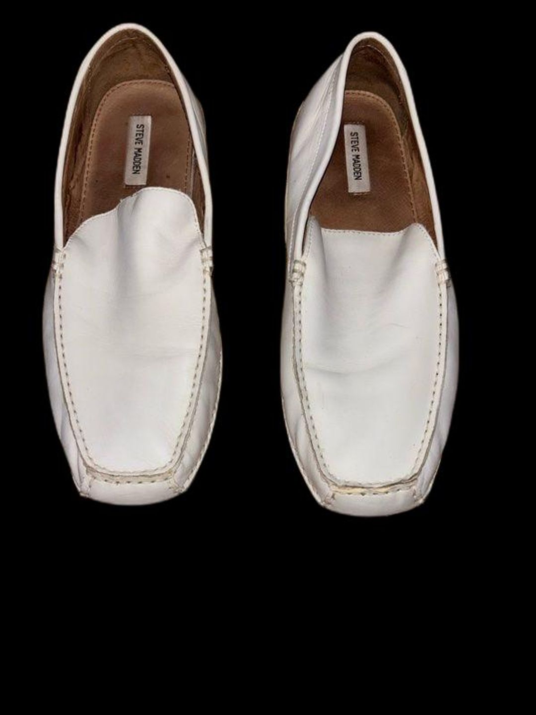 Steve Madden White Slip-On Loafers/ size 14