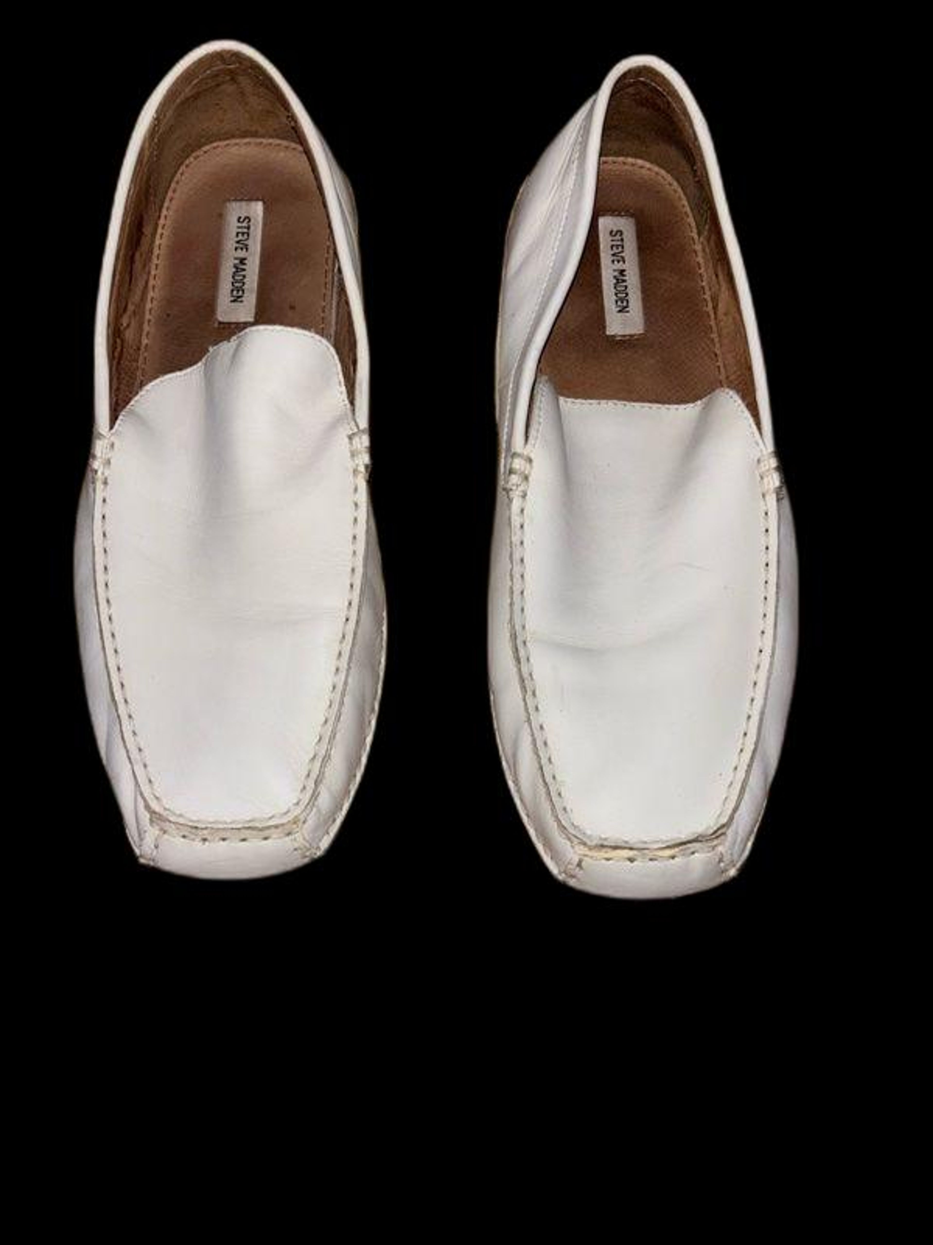 Steve Madden White Slip-On Loafers/ size 14