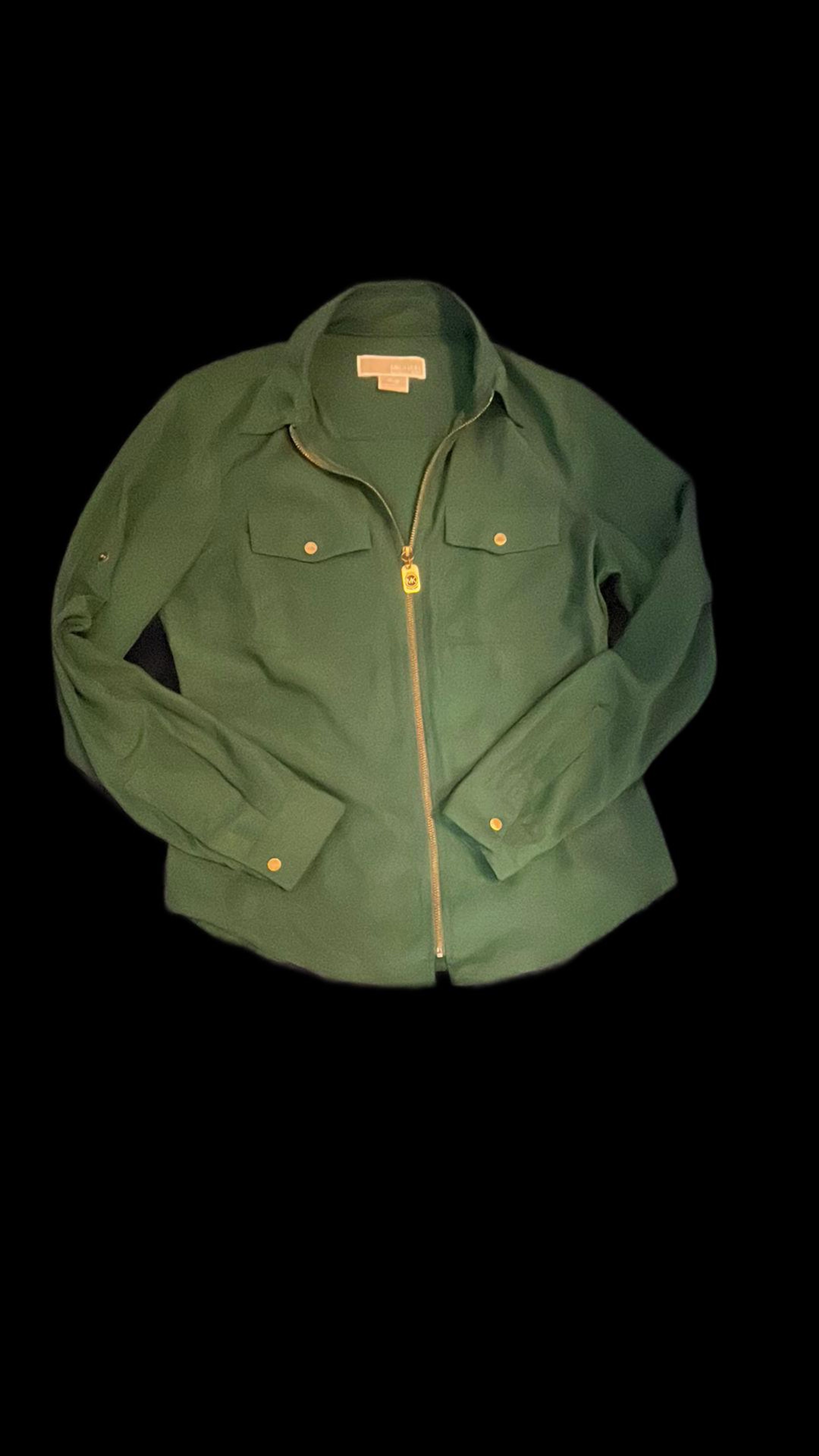Michael Kors Green Sheet Shirt Jacket - Image 4