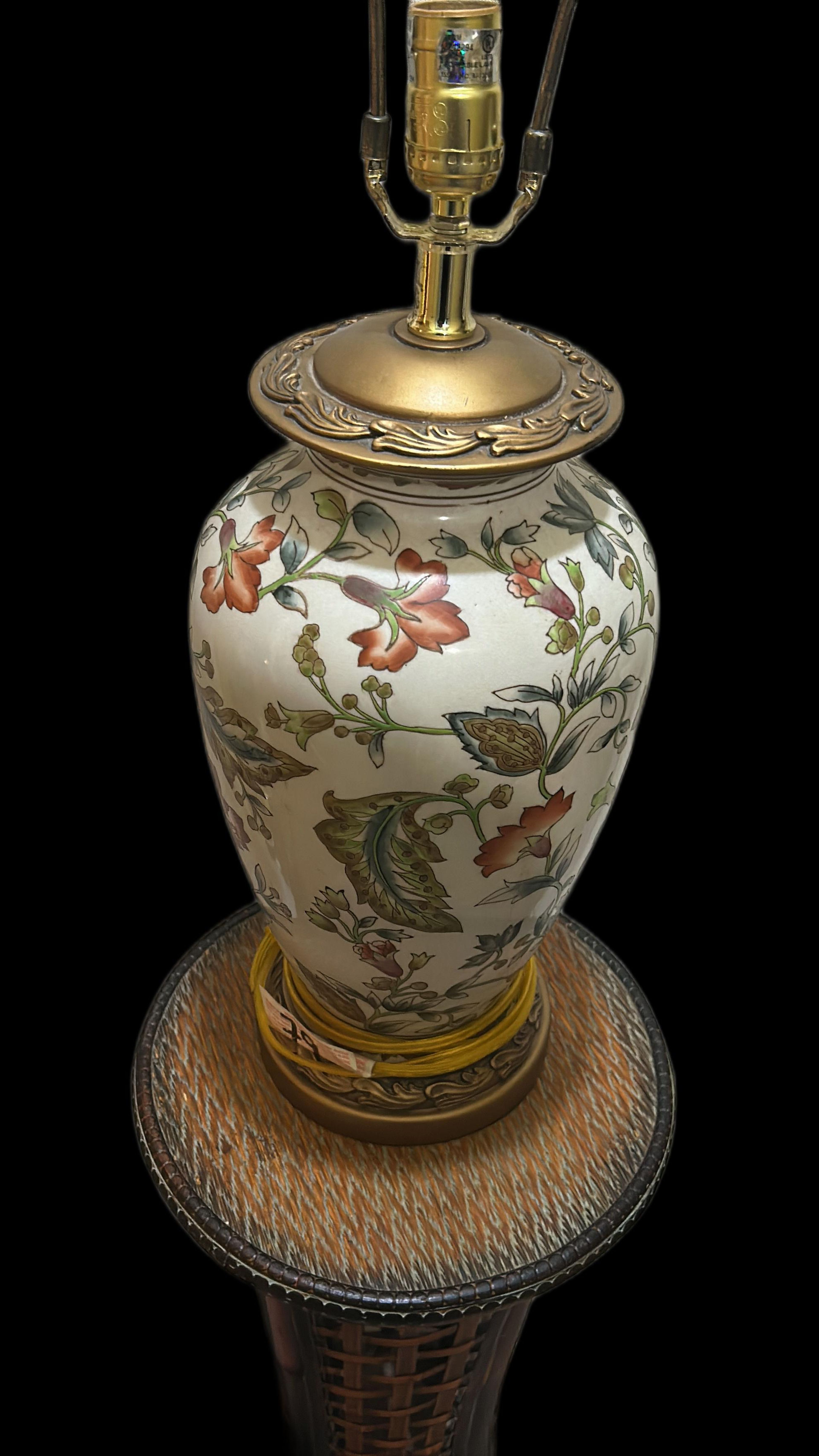 Vintage Floral Ceramic Table Lamp