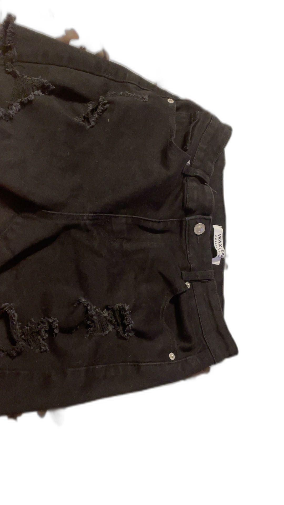 Fashion Nova Black High-Rise Denim Shorts