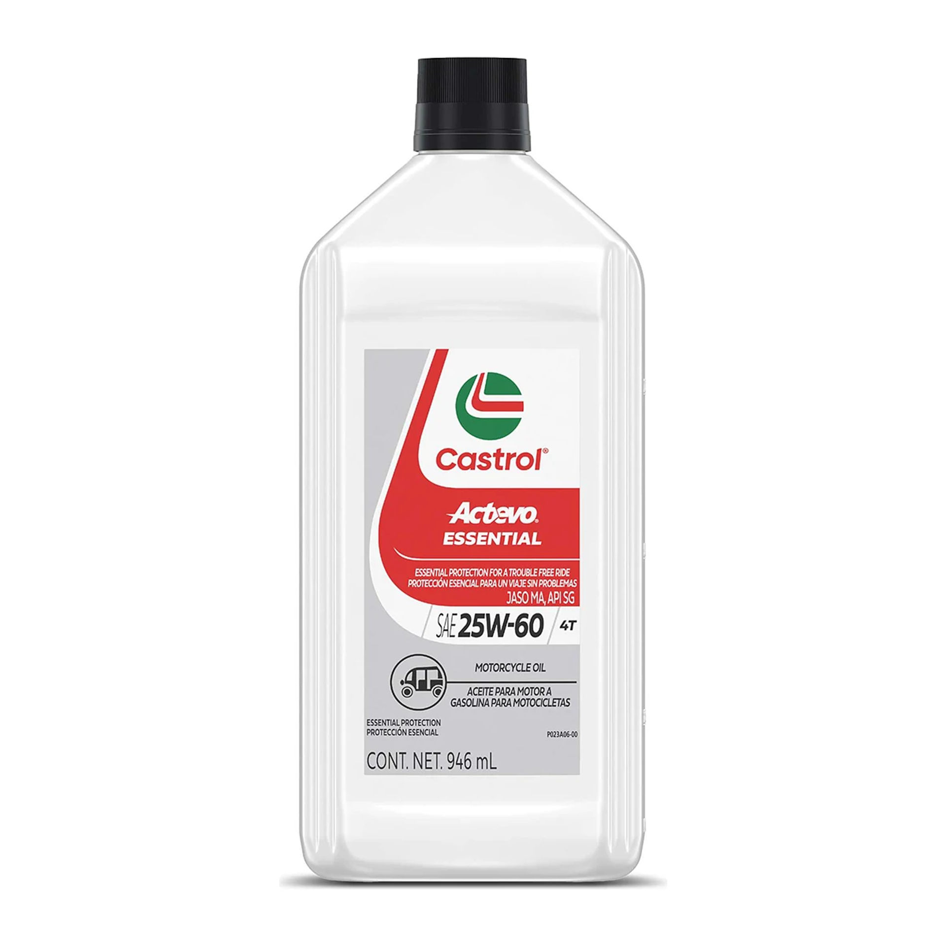 Botella de 946 ml de aceite mineral para moto Castrol Actevo Essential 4T 25W-60