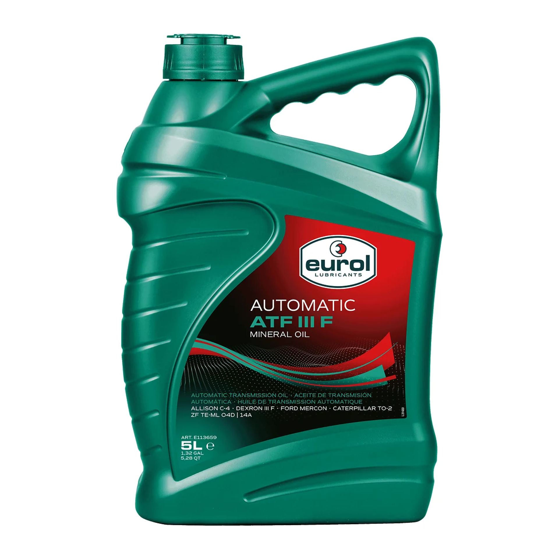 Bidón de 5 L de aceite mineral para transmisión automática Eurol ATF III F, Dexron III F