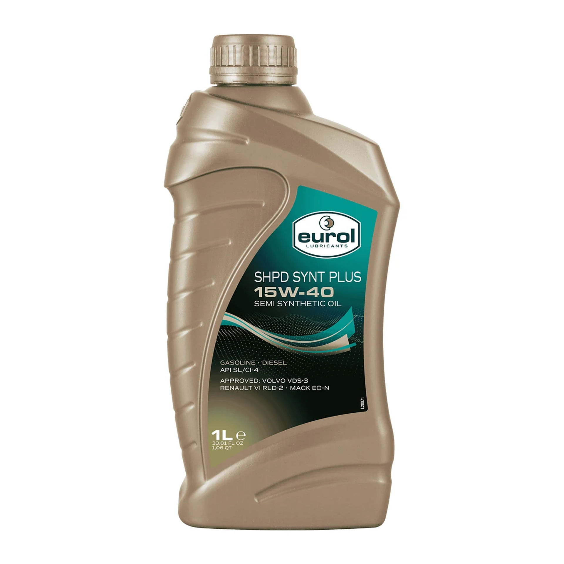 Botella de 1 L de aceite de motor semisintético Eurol SHPD 15W-40 Synt Plus